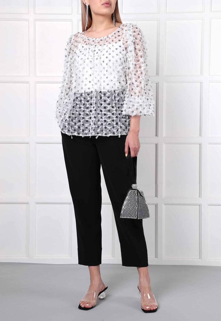 Polka Dot Tulle Blouse