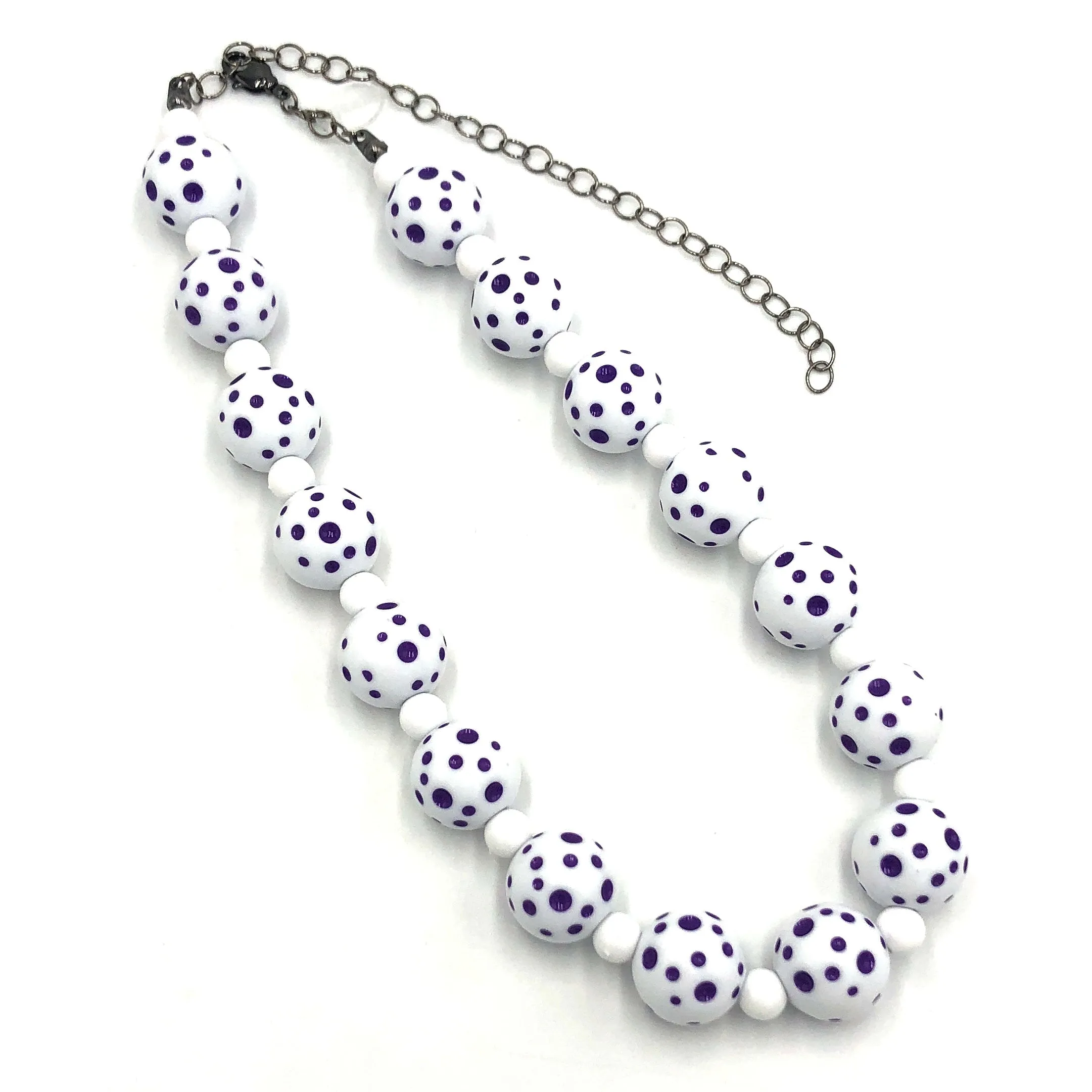 Purple Polka dot Marco Necklace