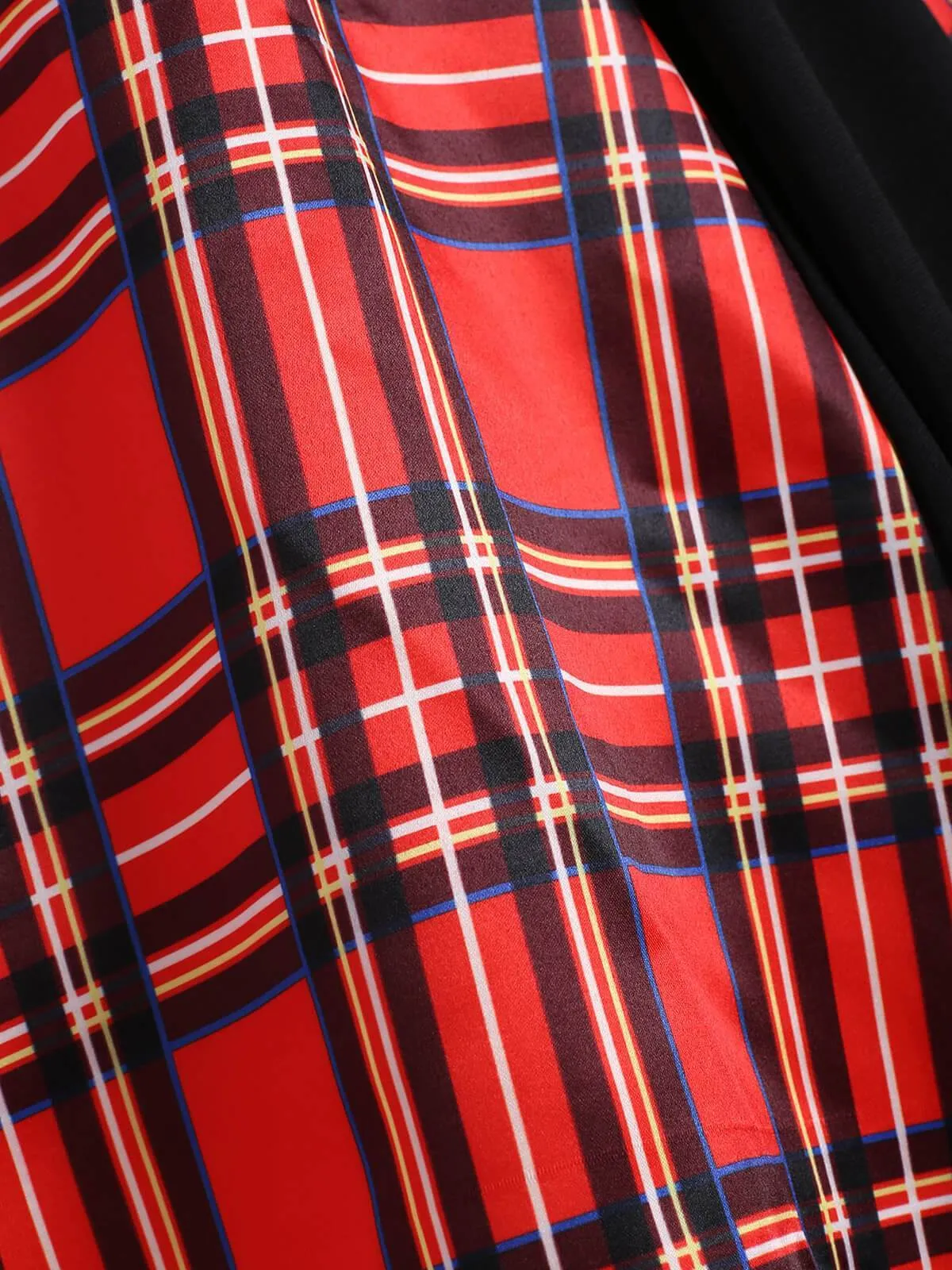 Red 1950s Plaid Patchwork Dress