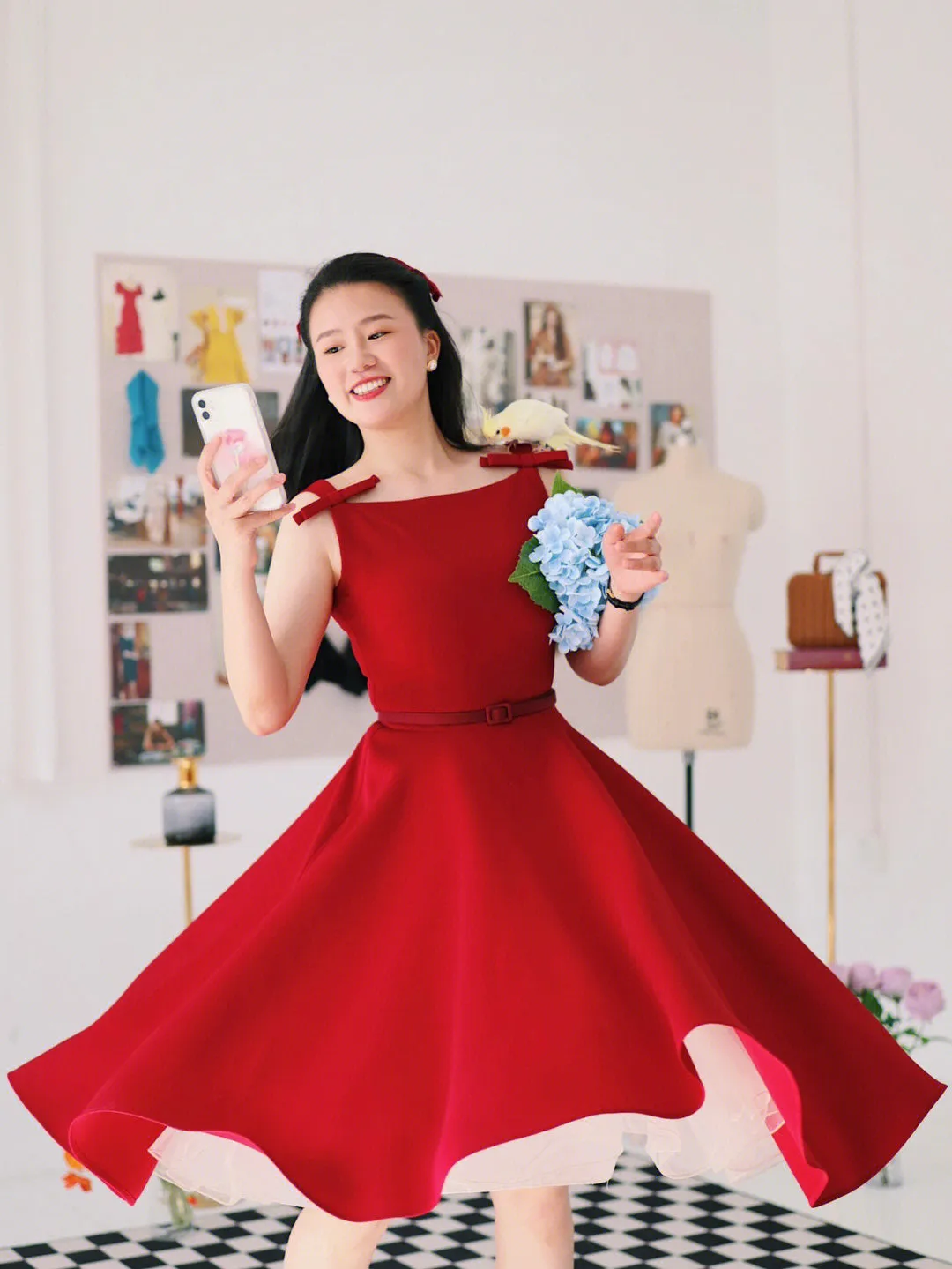 Retro Mrs. Maisel Red Vintage Dress