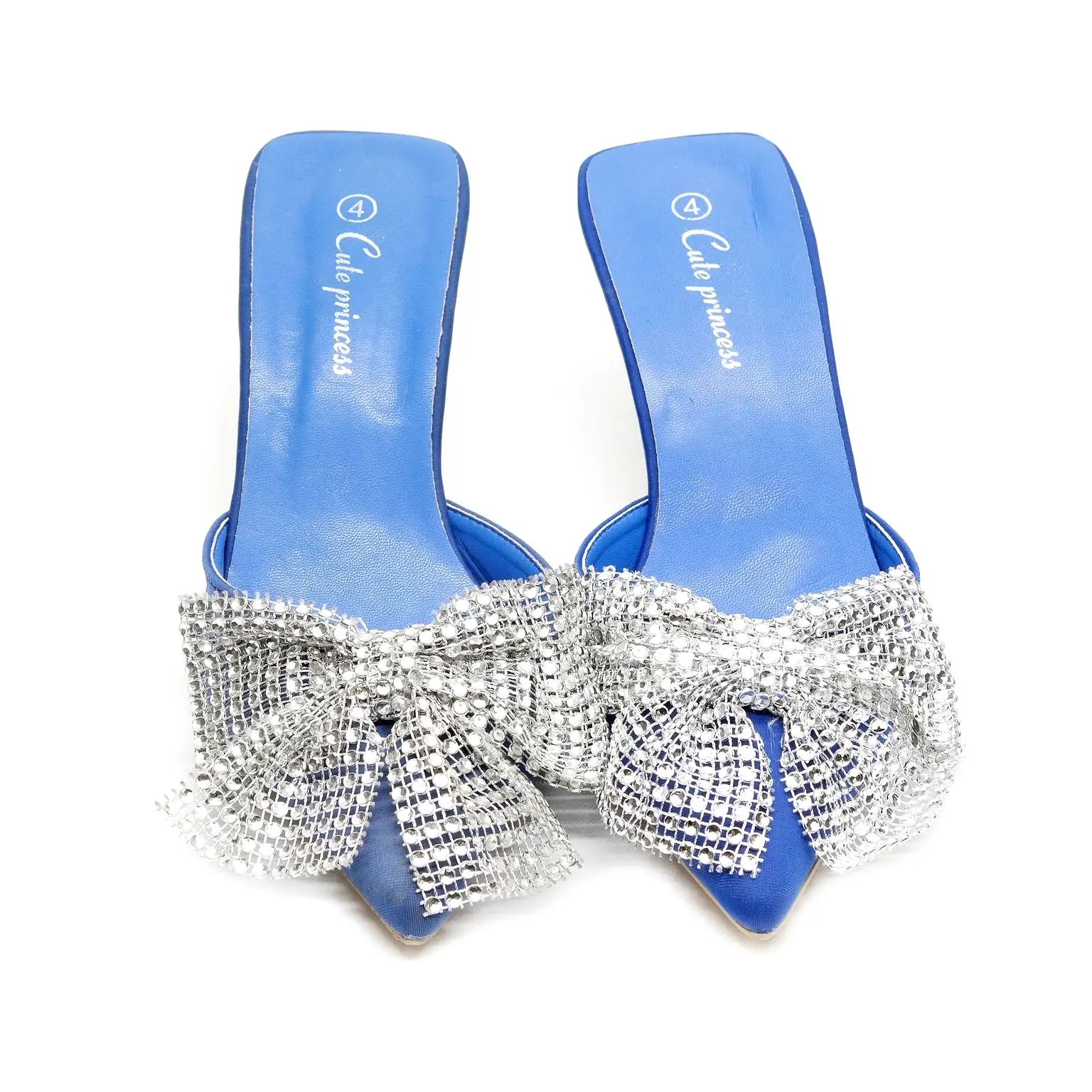 Rhinestone Bow-Knot Short Heel