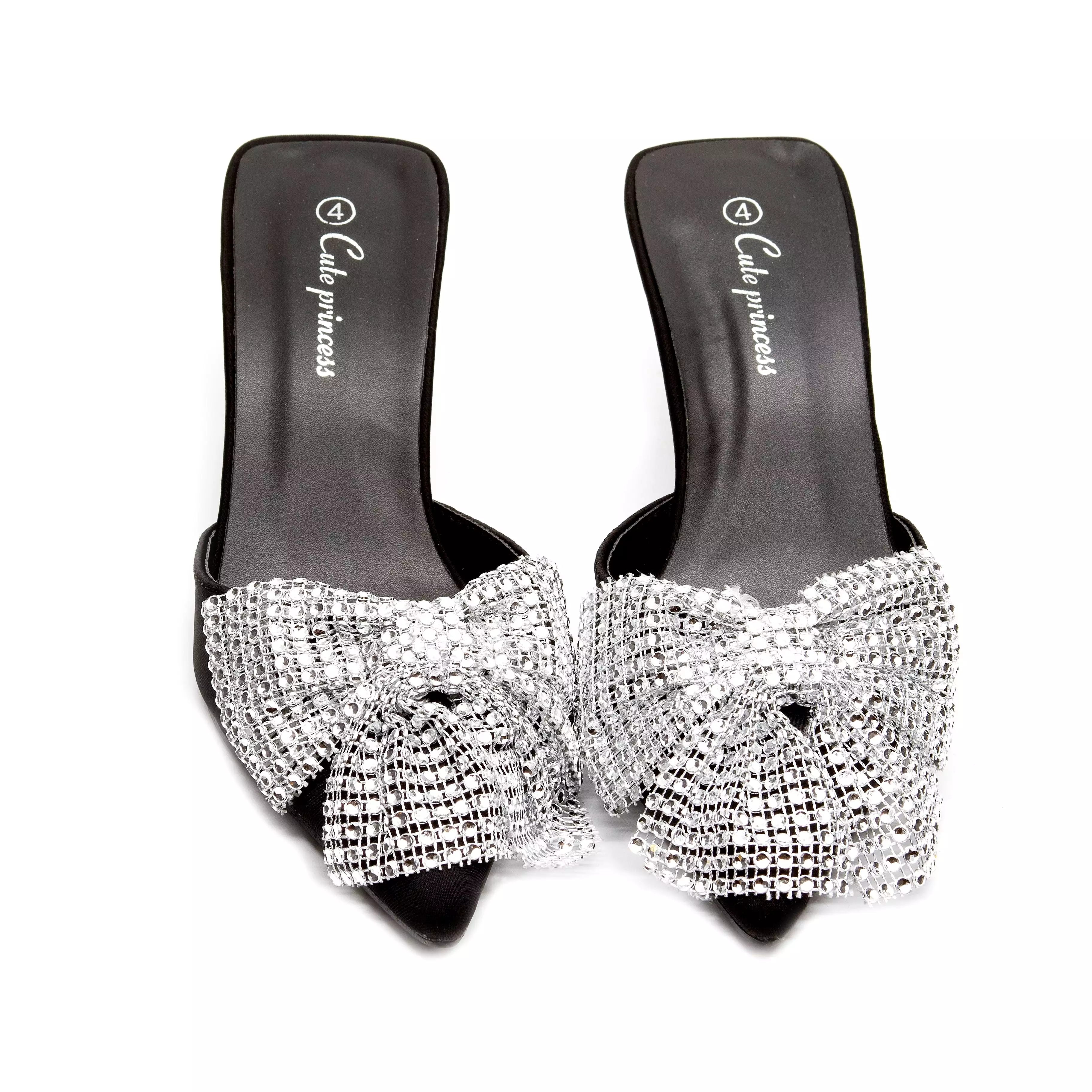 Rhinestone Bow-Knot Short Heel