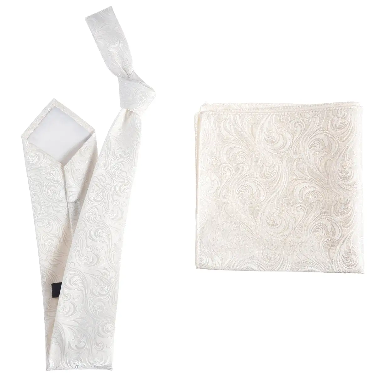 Self Tie  Classic Windsor Necktie and Pocket  Square Paisley Jacquard