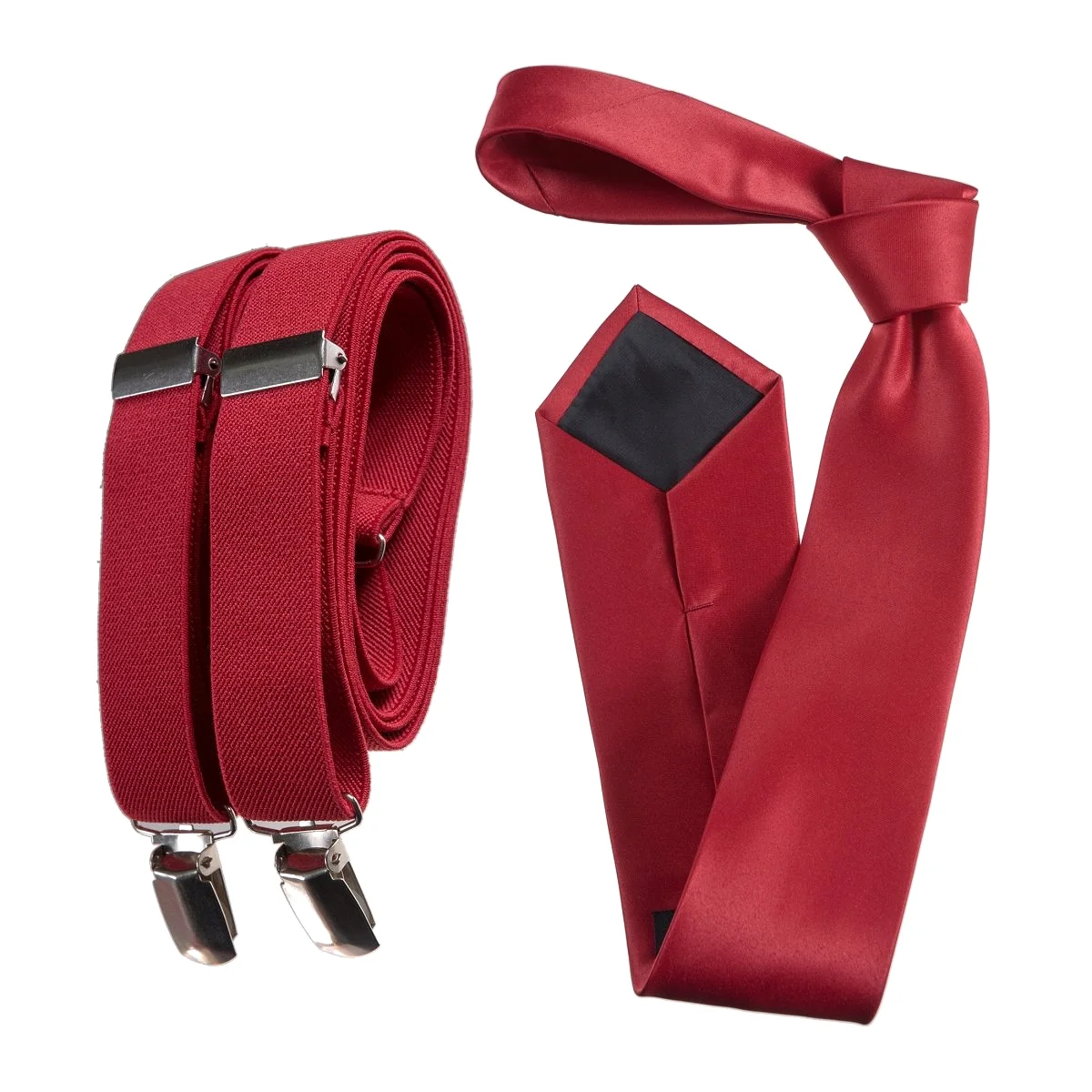 Self-Tie Windsor Necktie with Matching  Suspender - Tuxgear Inc.