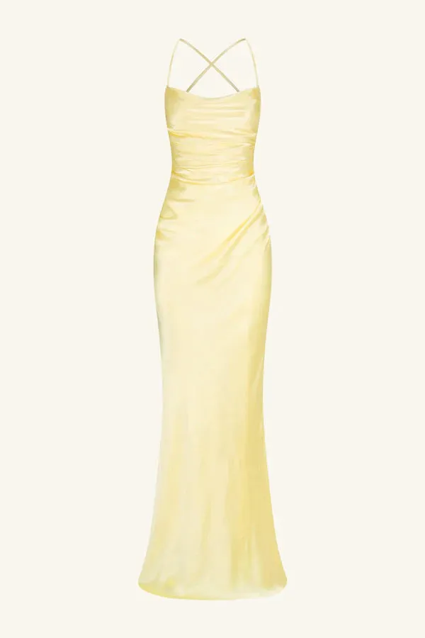 SHONA JOY - La Lune - Lace back Maxi Dress - Lemon