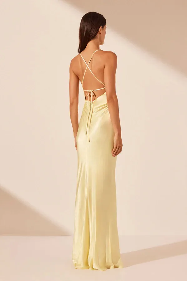 SHONA JOY - La Lune - Lace back Maxi Dress - Lemon