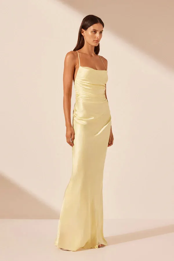 SHONA JOY - La Lune - Lace back Maxi Dress - Lemon