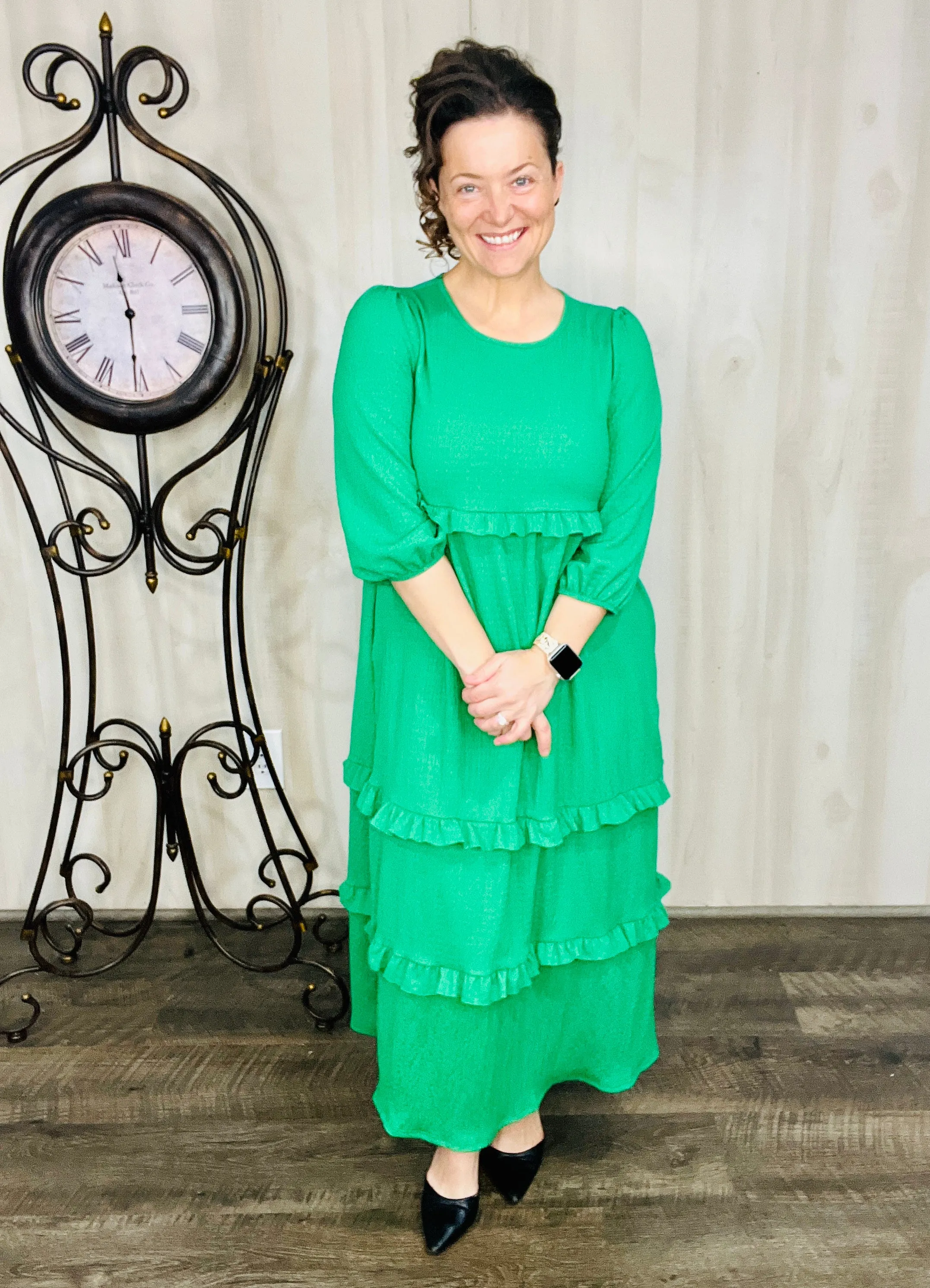 Spring Green Ruffle Dress