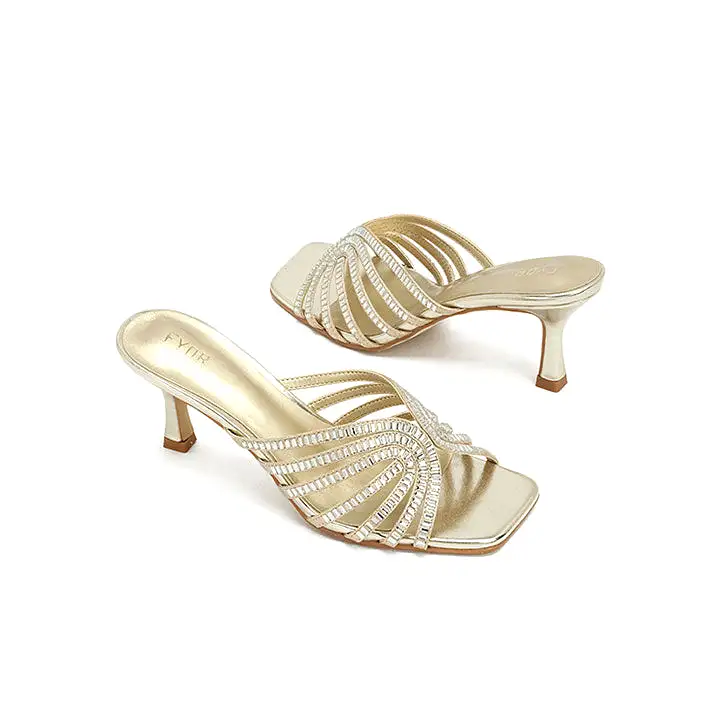 Square Diamante Heeled Sandal HL 170