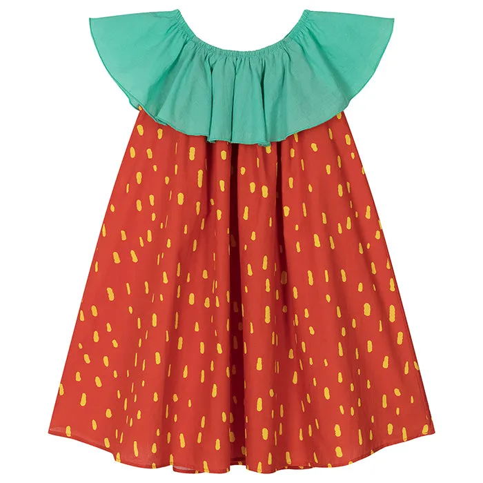 Stella McCartney Child Dress Strawberry Spots Print Red