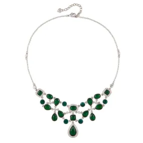 SUSAN CAPLAN VINTAGE 1990s vintage edwardian revival emerald green necklace -                         -                     -   