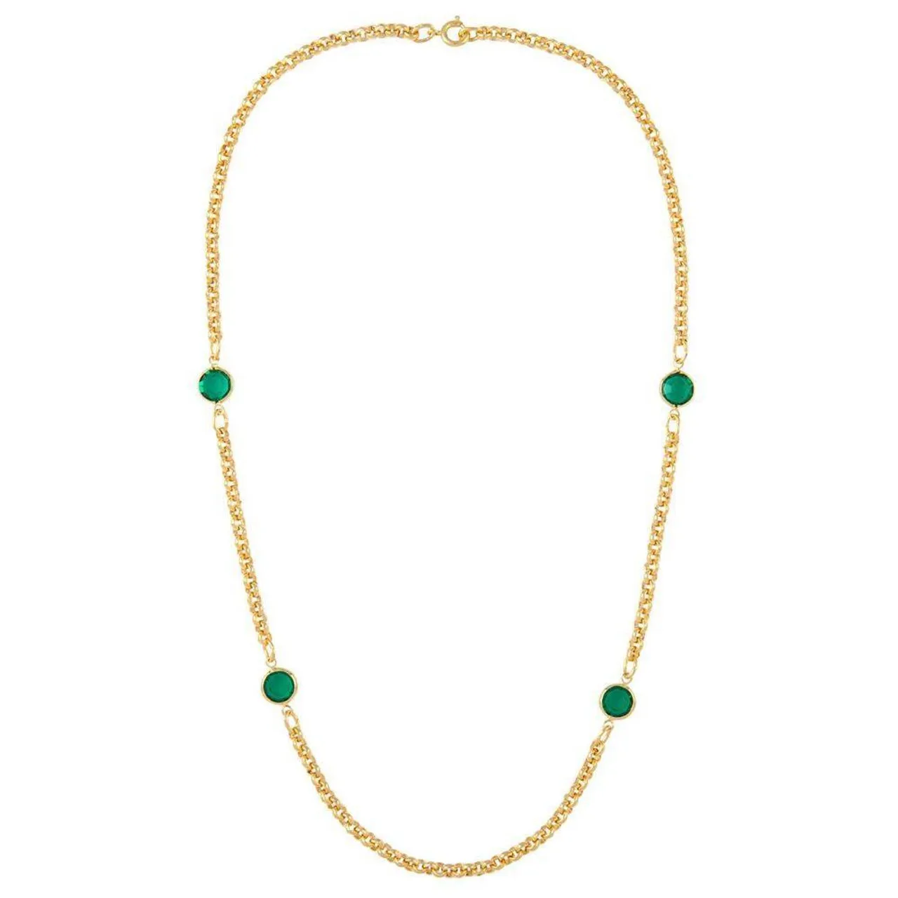 SUSAN CAPLAN VINTAGE 1990s vintage faux emerald necklace -                         -                     -                