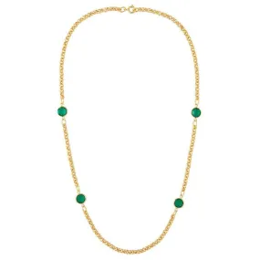 SUSAN CAPLAN VINTAGE 1990s vintage faux emerald necklace -                         -                     -                