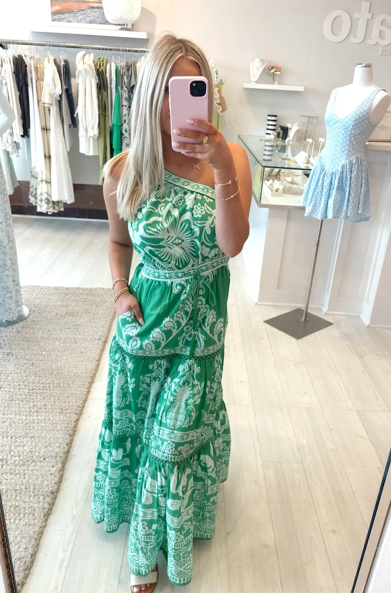 Sweet Garden Green Maxi Dress