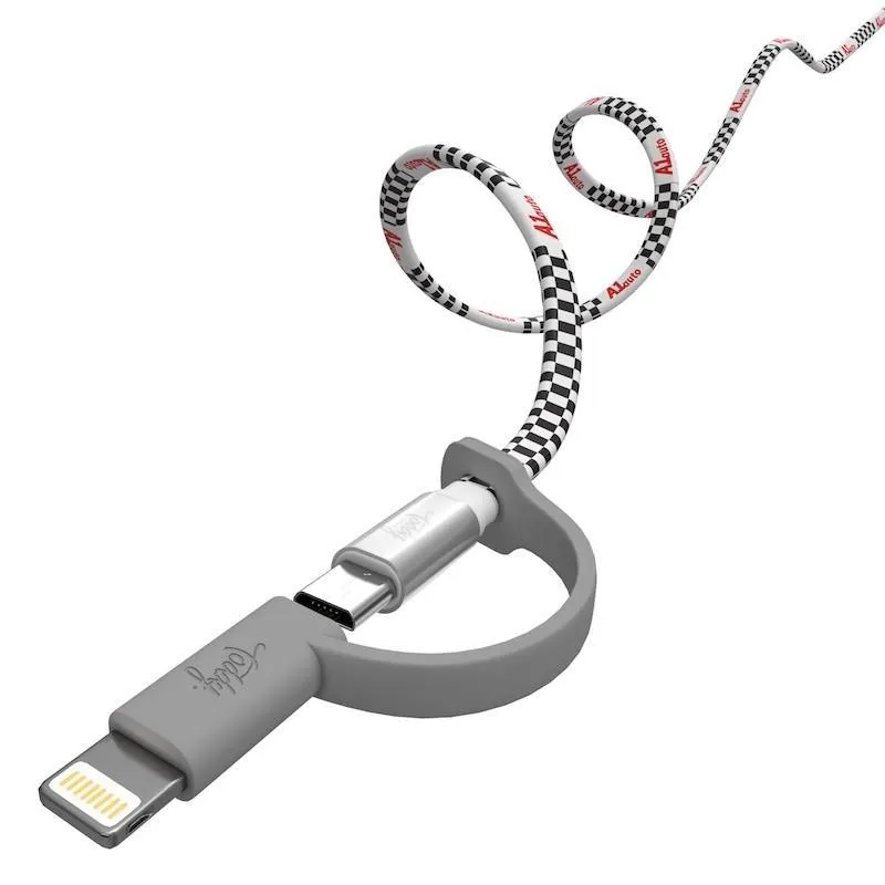 Tie Organizer and Cable Kit- Micro-USB to USB with MFi Apple Adapter BN0020, Gray