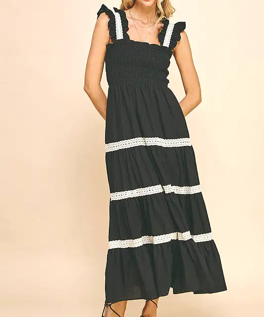 Tiered Maxi Dress - Black