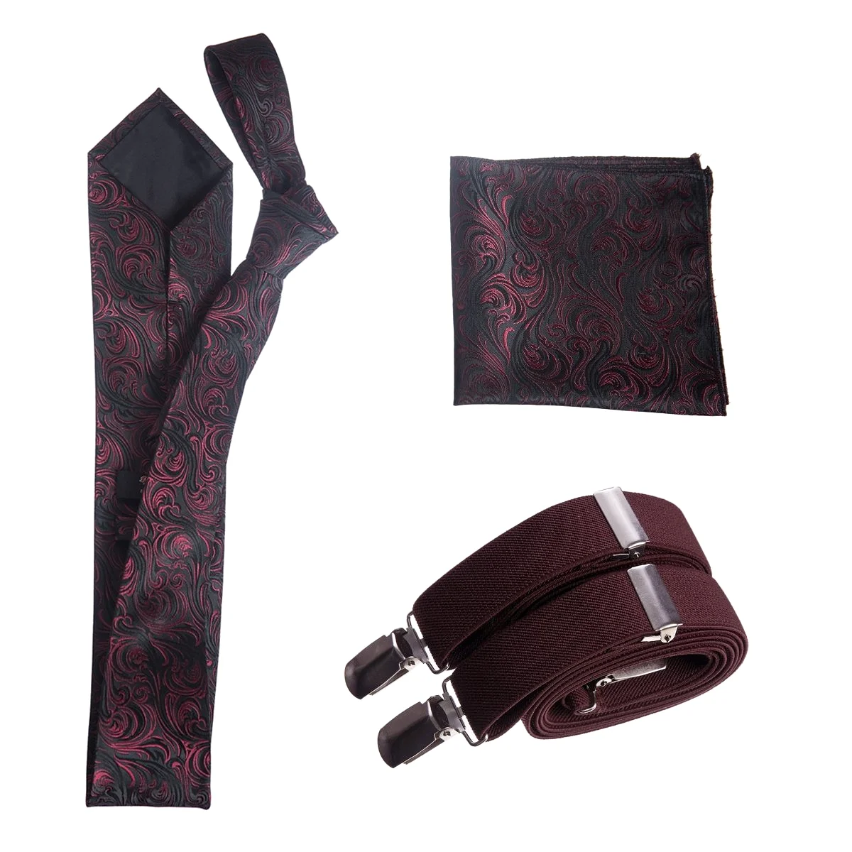 Tuxgear Inc Self-Tie Paisley Jacquard Windsor Necktie Set for Weddings & Events