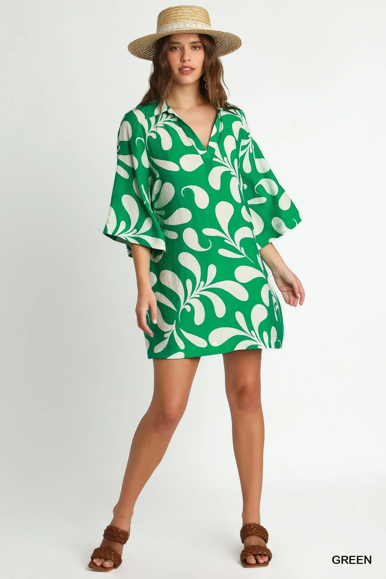 Umgee Green Print Dress