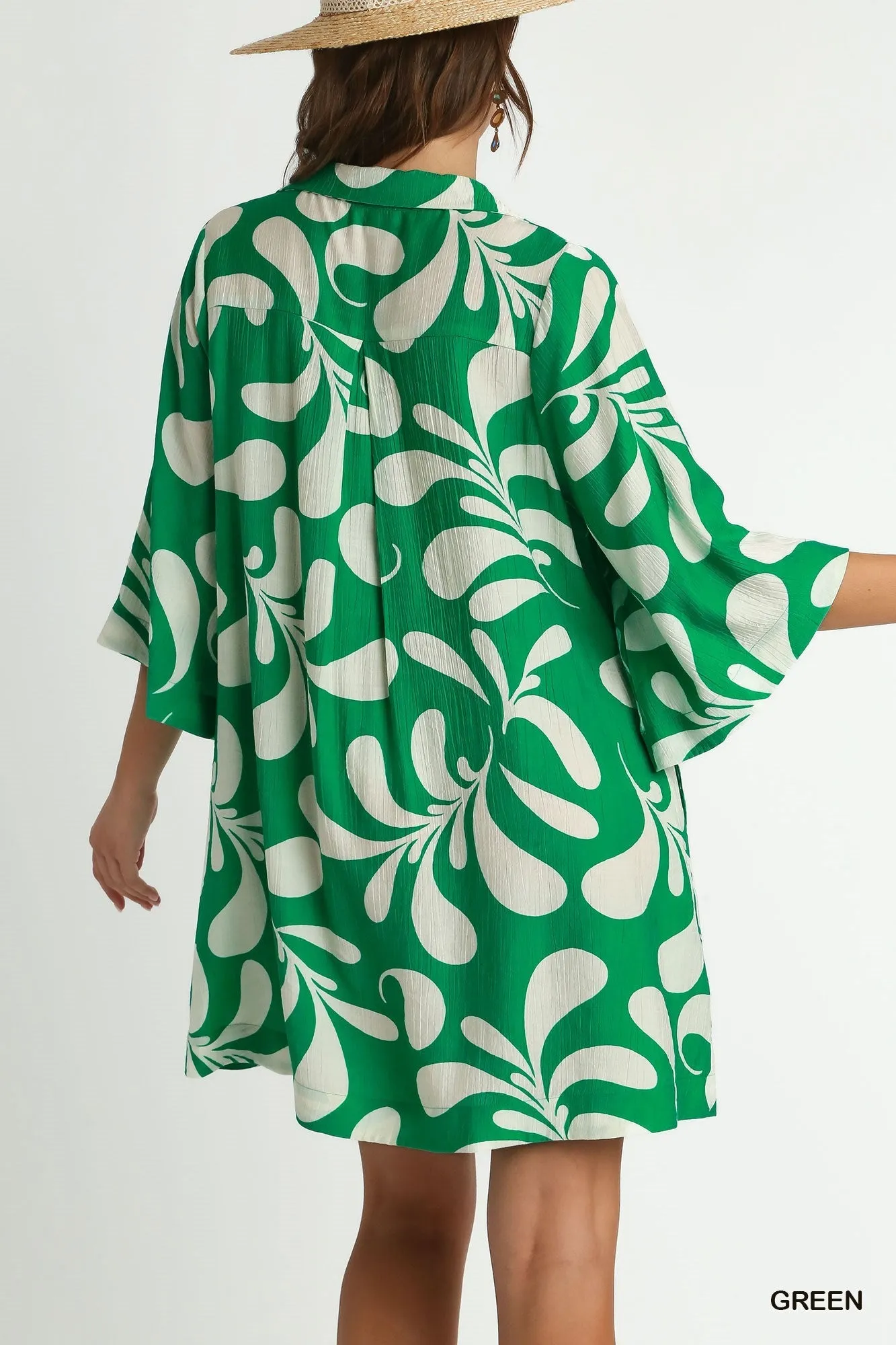 Umgee Green Print Dress