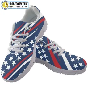 US Patriotic American Flag Fitness Sneakers – USA Flag Stars & Stripes Running Shoes for 4th of July