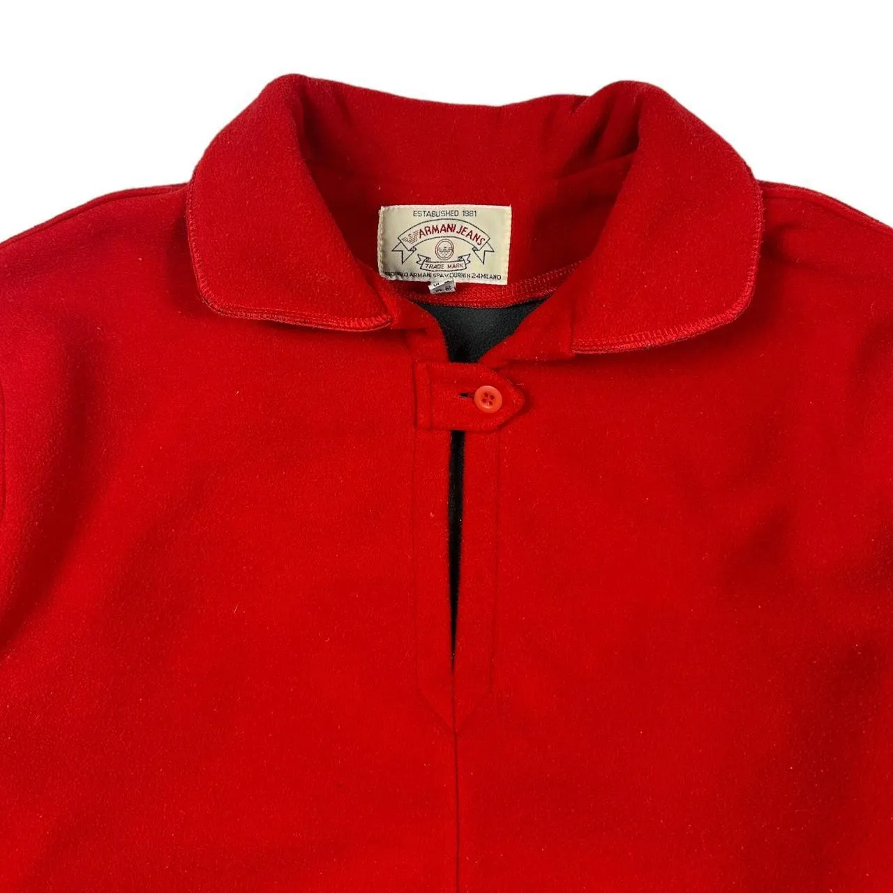 Vintage 1990s Armani Jeans Red Fleece Top