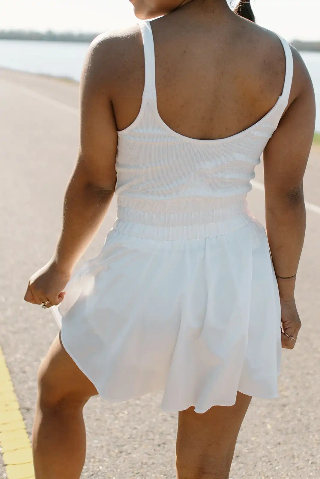 White Athletic Romper Dress