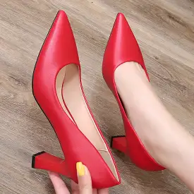 White Black Red Gold High Heels Shoes Women Fashion Pointed Toe Office Party Work Dress Pumps