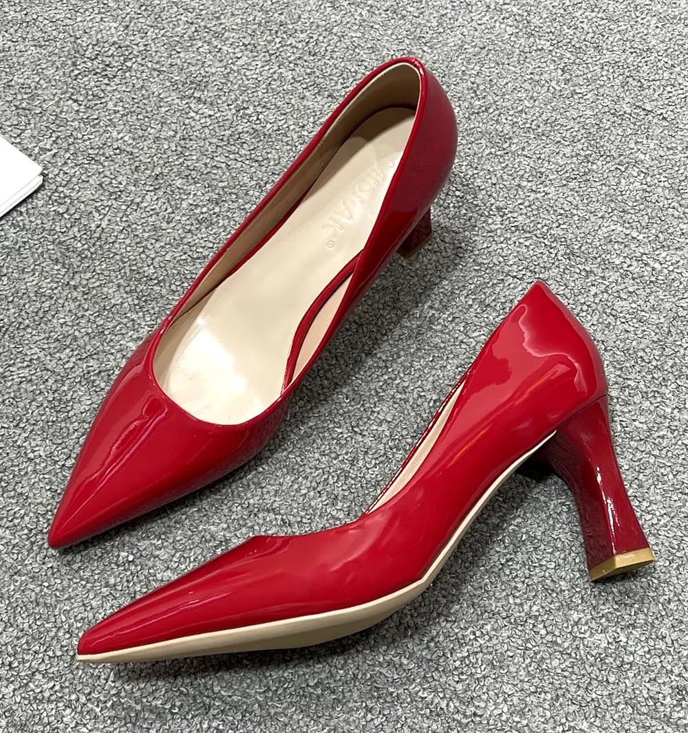 White Black Red Gold High Heels Shoes Women Fashion Pointed Toe Office Party Work Dress Pumps