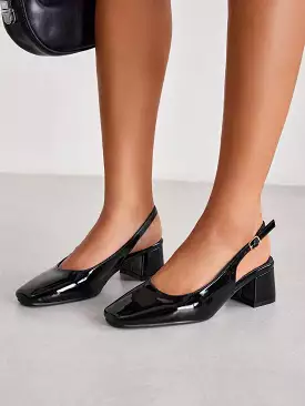 Woman Shoes Fashionable Low-Heeled Shoes With Classic Black Back Strap For Spring And Summer