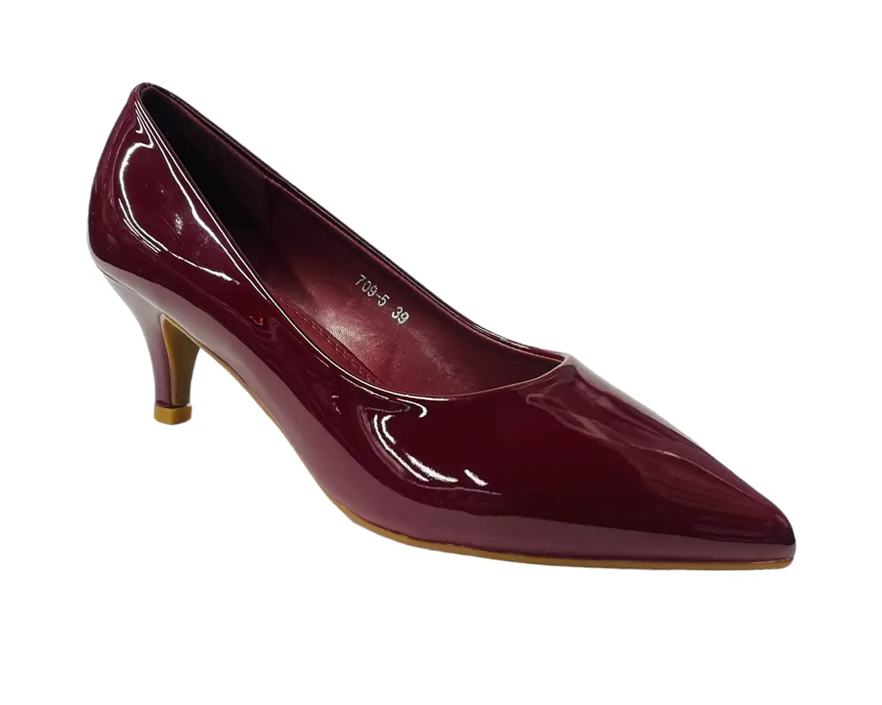 Women's Stiletto Heel Faux Patent Leather Court Shoes