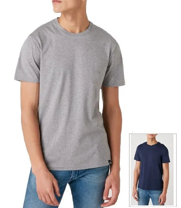 Wrangler 2 Pack Short Sleeve T-Shirt Grey/Blue