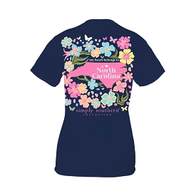 Youth North Carolina State Floral Short Sleeve T-Shirt